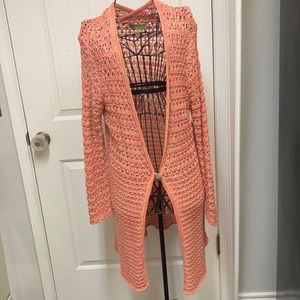 NWO tags SIGRIG OLSEN XL pink crocheted long sweater